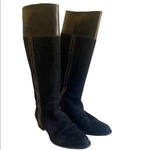 Lorenzo Banfi Leather and Suede Knee High Boots
